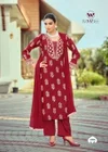 Nandini By Woodee Slub Rayon Kurti With Bottom Dupatta
